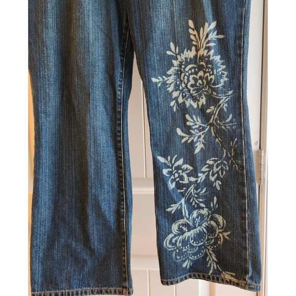 Lauren Jeans Co by Ralph Lauren Floral Painted Bleach Jeans Women's 14P NWT - Picture 4 of 8
